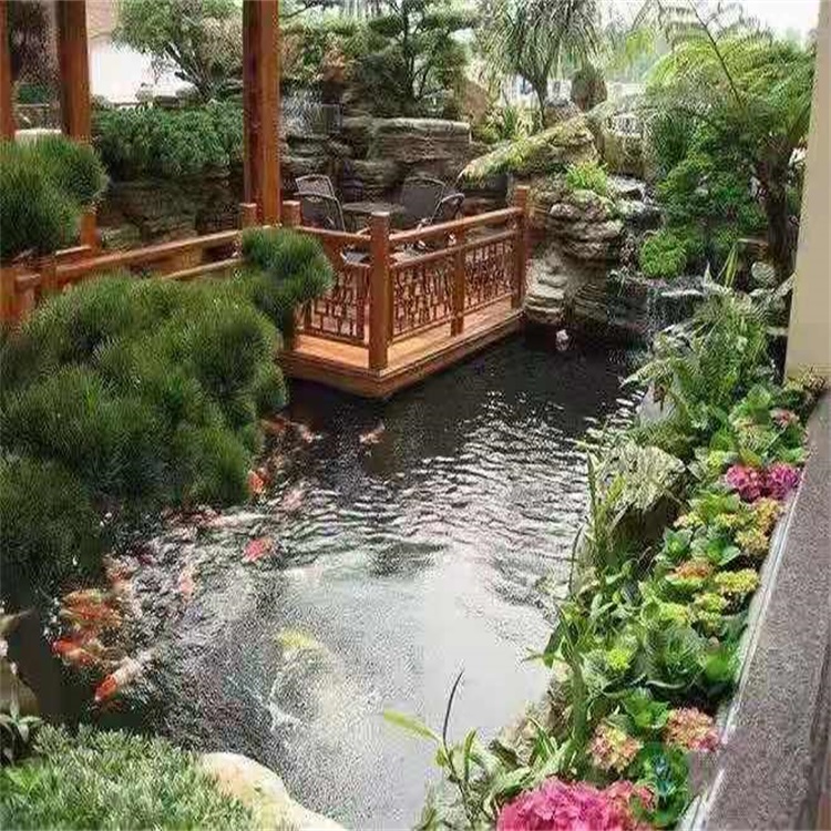 西藏院子小鱼池假山设计